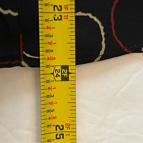 Talbots Sheer Black Circle Print Silk Office Date Feminine Ruffle Skirt Size 12 - Picture 12 of 12